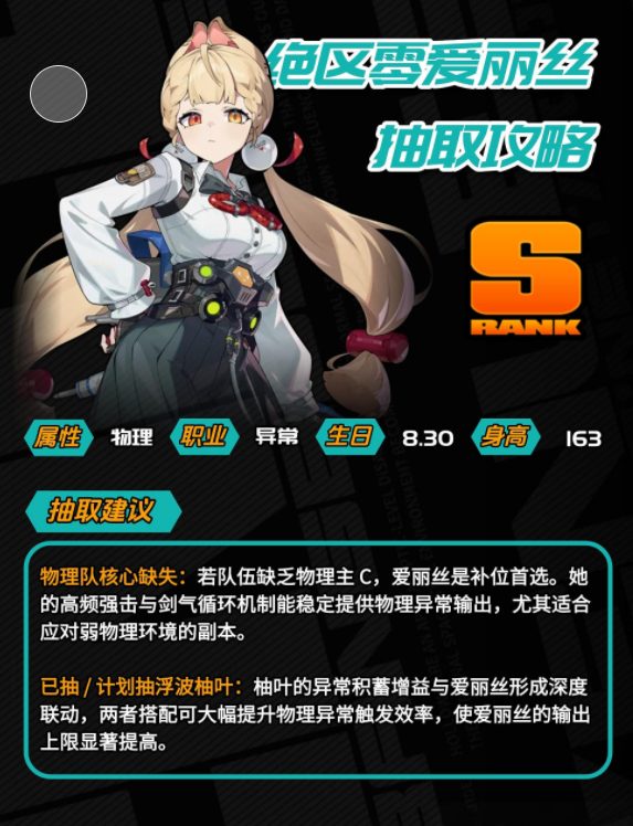 絕區零愛麗絲抽取建議